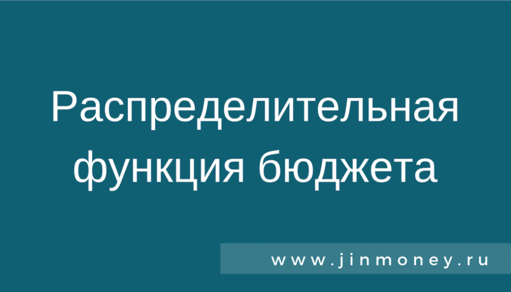 Распределительная функция бюджета